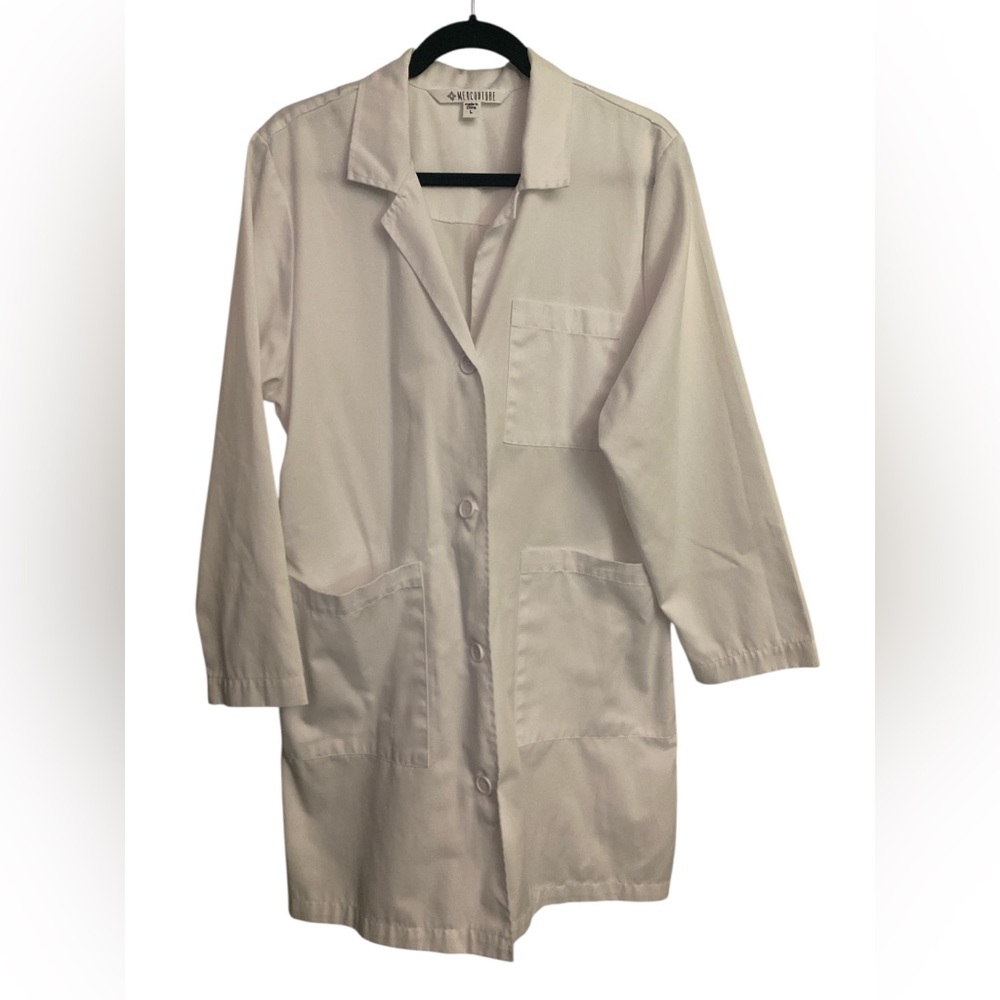 Med Couture White Trench Coat Classic Design EUC L